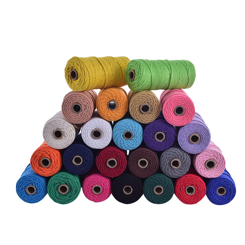 3mm color cotton rope diy handmade 4mm tapestry rope woven rope 5mm gift decorative cotton rope hat rope wholesale