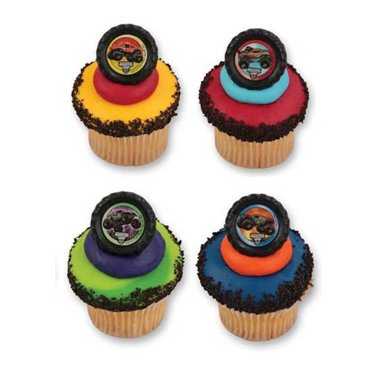 New color truck paper cup cake ring birthday cake decoration plug-in top decoration card insertion party supplies