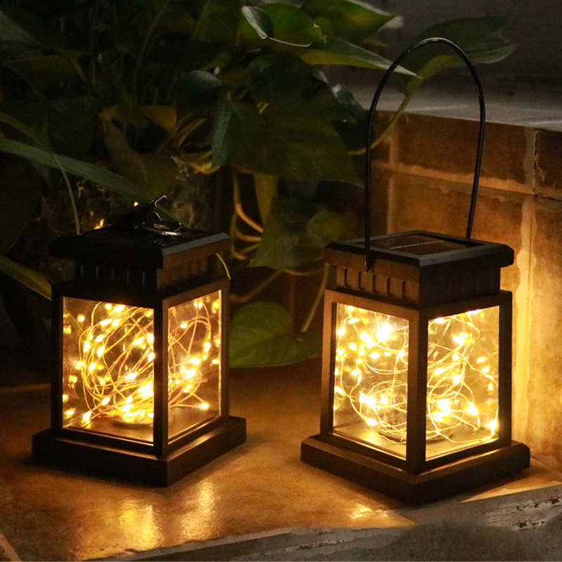 Solar retro palace lights copper wire lights atmosphere landscape hanging lights outdoor LED decorative lights courtyard stars candle lights