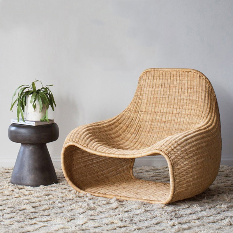 B & B creative outdoor courtyard rattan chair Villa furniture simple Southeast Asia rattan sofa hotel model room leisure chair