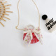 Embroidered bow vertical red