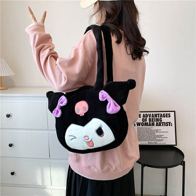 Cross-border wholesale Women's plush kulomitot messenger bag make-up bag cute Cinnamon dog ins handbag