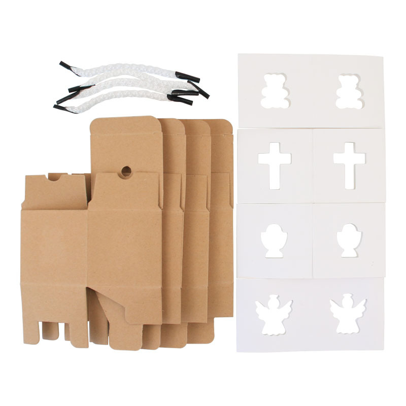 European-style New Candy Box Spot Bear Angel Holy Grail Cross Vintage Kraft Paper Square Candy Box