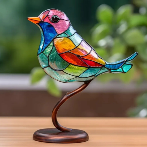 [Spot supply] 2023 new flowers bird ornaments home decoration metal creative color crafts