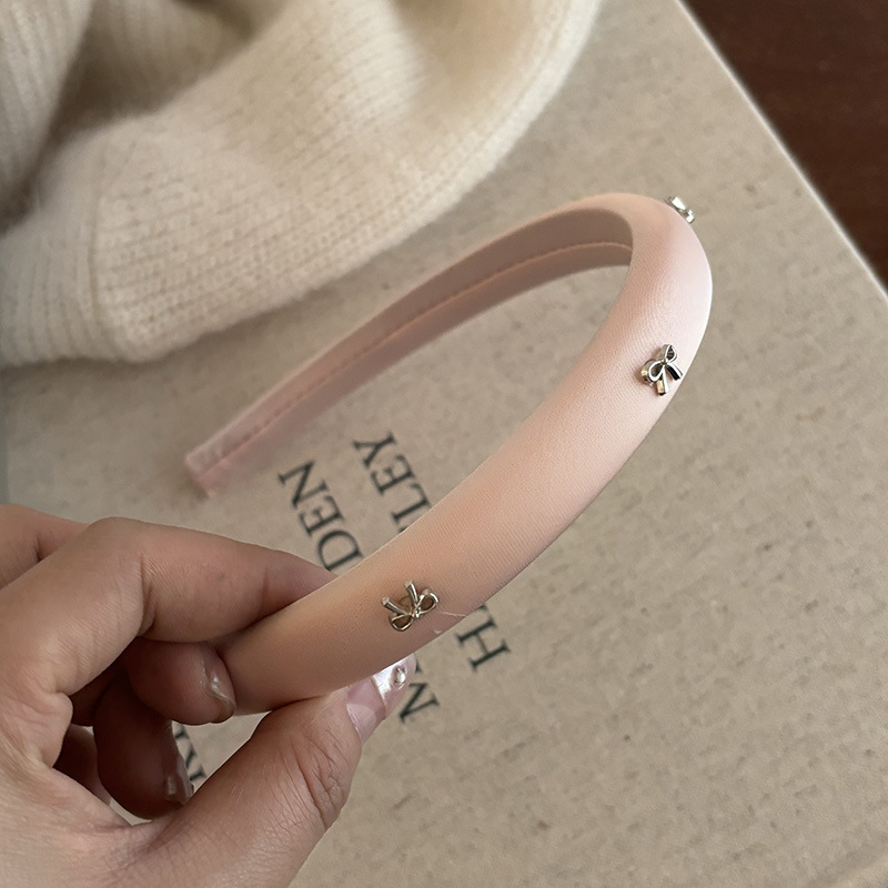 Bandeau à cheveux en épingle à cheveux avec nœud argenté pour fille, noir et rose, doux, cassé, frange, épingle à cheveux latérale, accessoires pour cheveux pour femmes_voghion.com