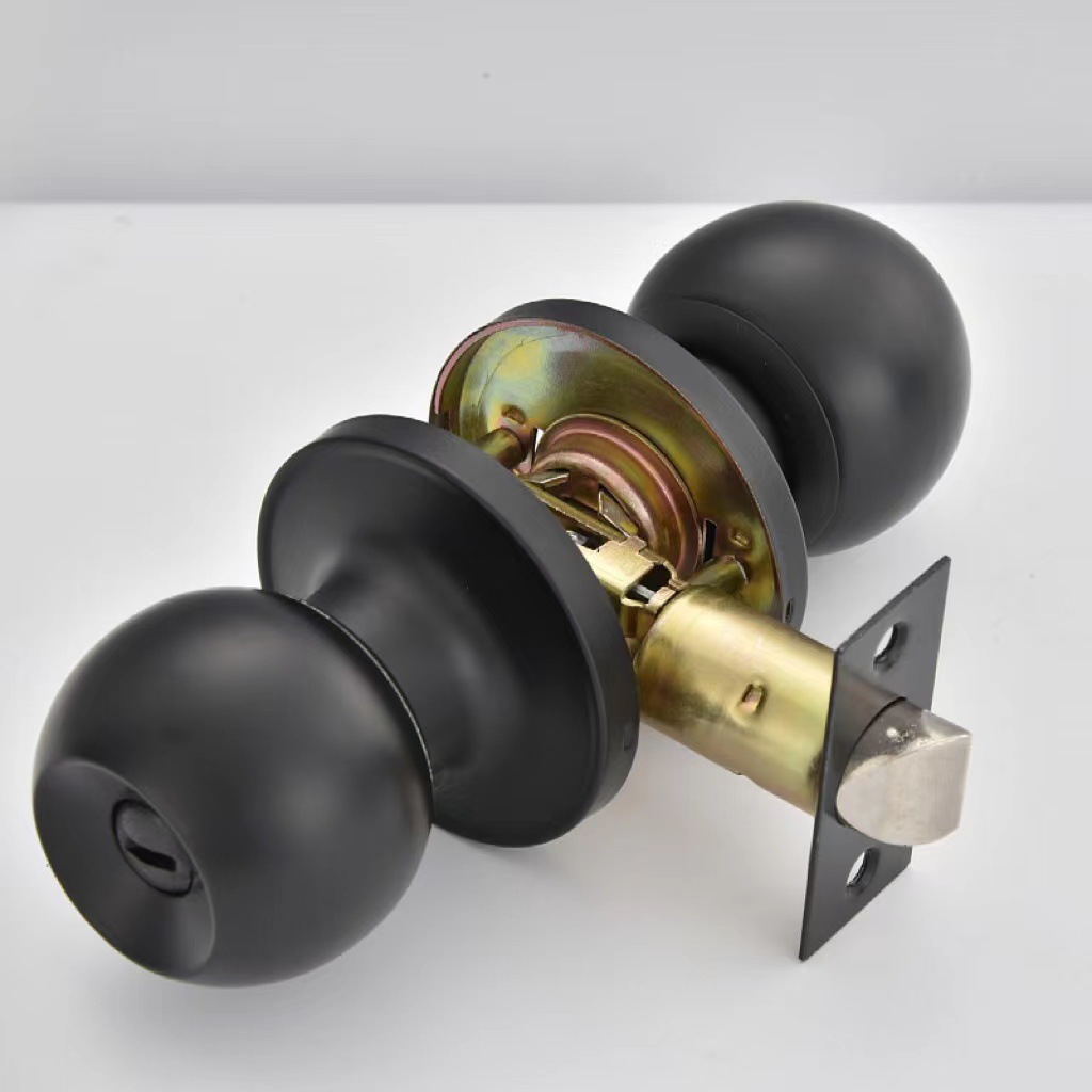Indoor door handle 201/304 stainless steel ball lock mute door lock black simple 607MB-BK bedroom door lock