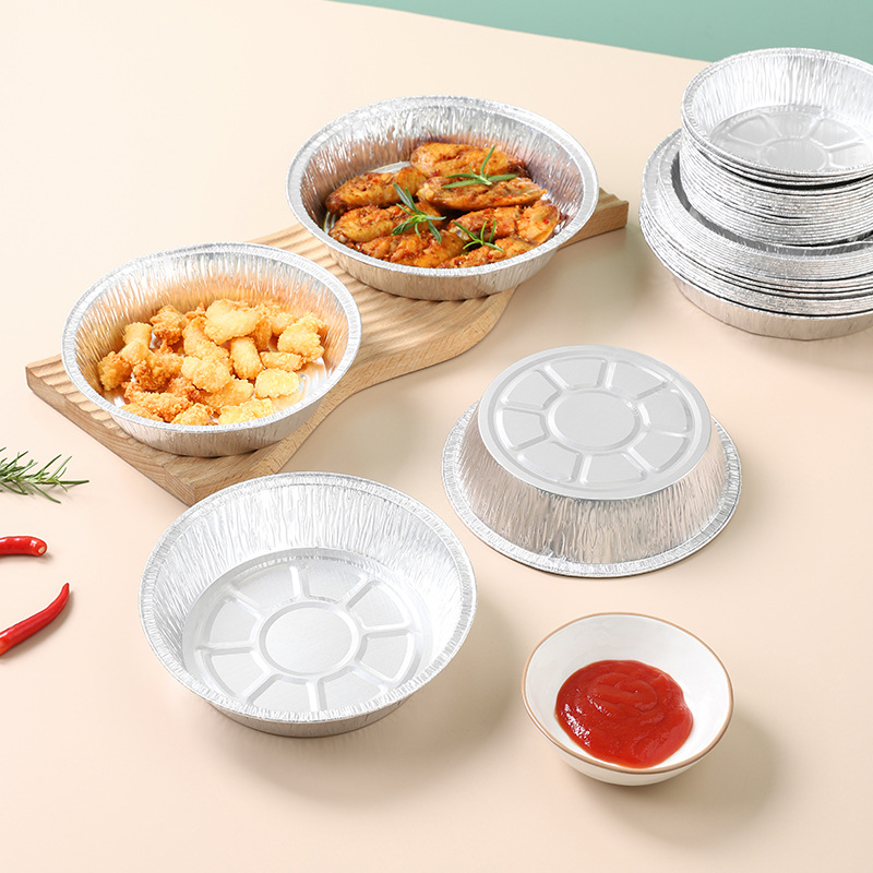 Air Fryer Special Tin Paper Tray Box for Baking Oven Tin Foil Paper Bowl Household Food Grade Aluminum Foil Box Tin Paper Bowl