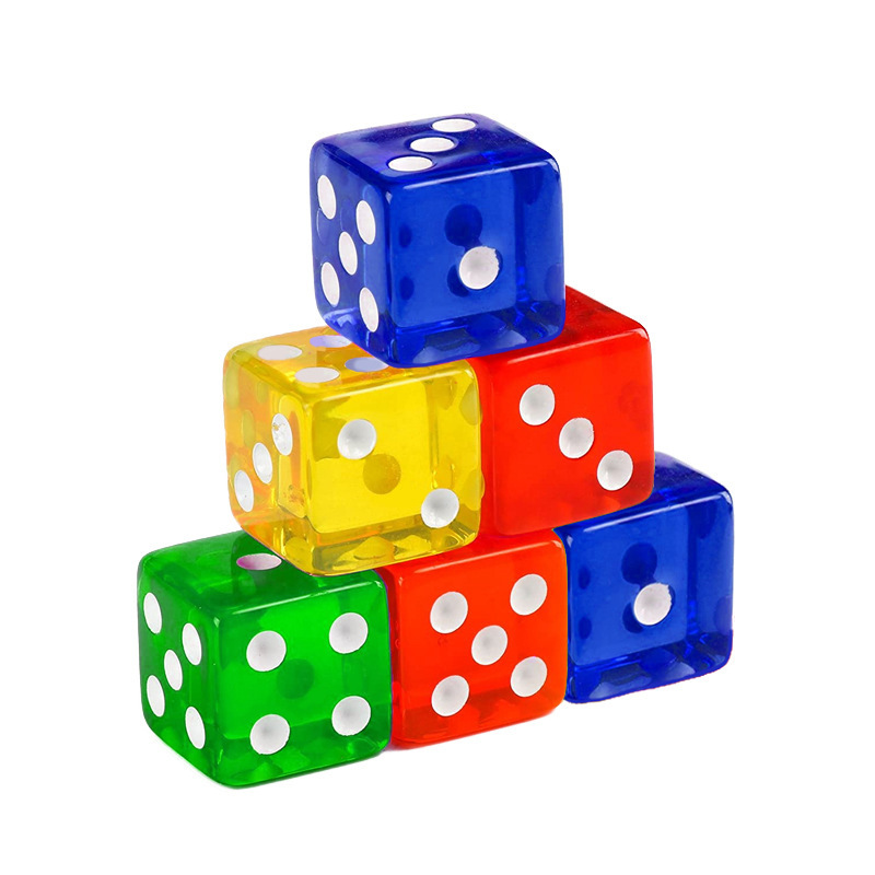 Spot dice 16mm transparent right angle color KTV bar Entertainment sieve acrylic square angle dot color
