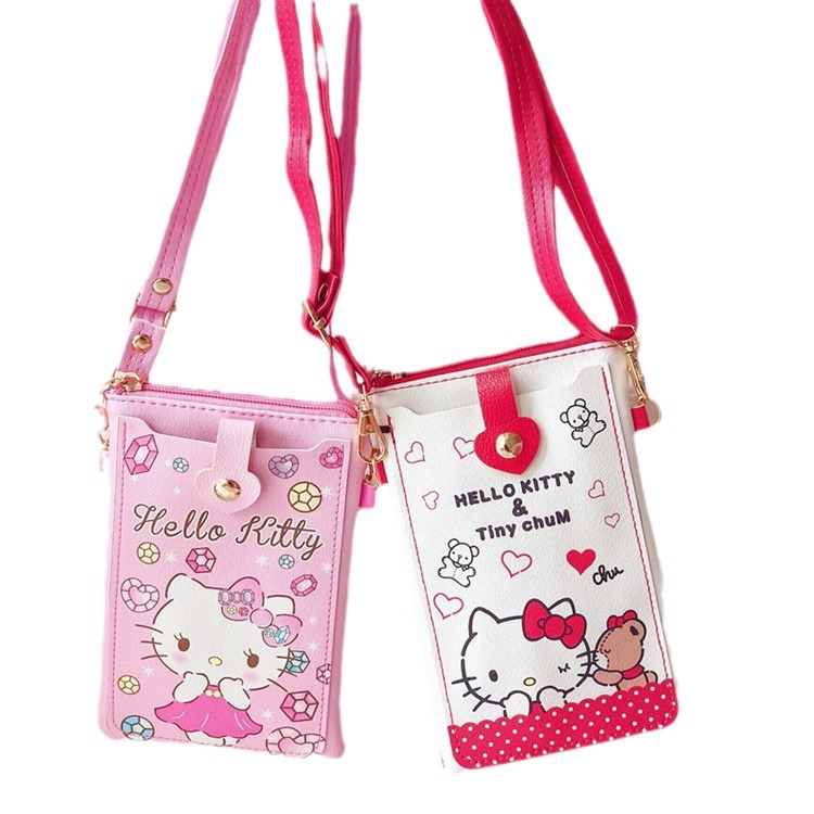 Cute cartoon coolomi Pacha dog mobile phone bag PU student crossbody backpack card holder coin purse lanyard back bag