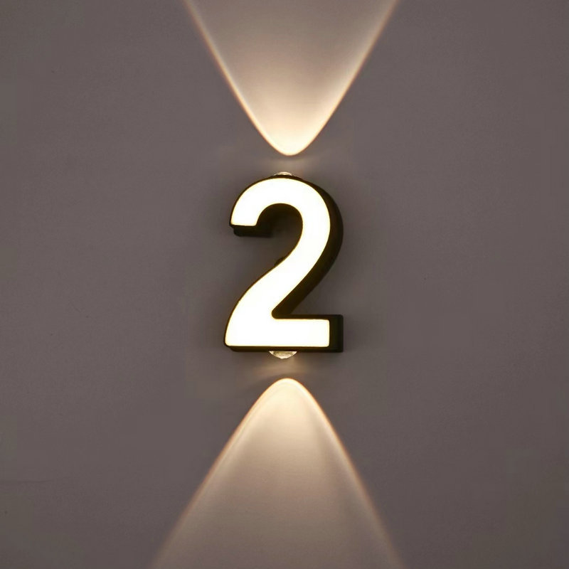 北欧风客厅现代简约壁灯LED户外庭院灯0-10数字字母防水室外壁灯