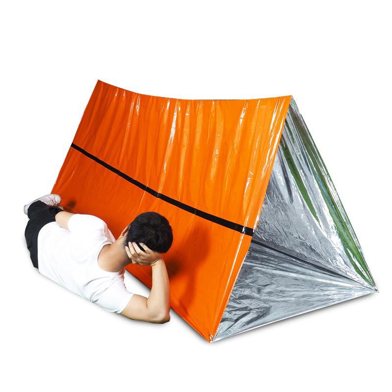 Outdoor Camping Aluminum Triangle Tent Portable Disaster Relief Camping Adventure Simple Sleeping Bag Warm First Aid Blanket Raincoat