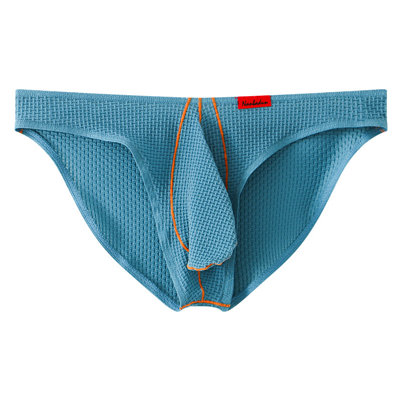 Cross-border Foreign Trade Men's Sex Underwear Sexy Ding Triangle Low Waist Big J Underwear Solid Color Ice Silk Amazon Explosions