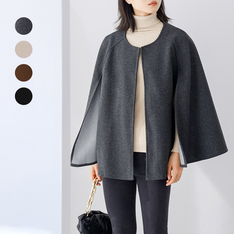 Lotte New 2022 Japanese Thickened Round Neck Sleeveless Cardigan Long Shawl Coat Women's Woolen Coat Explosions