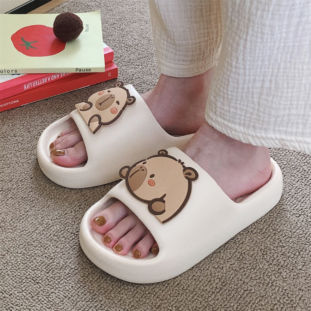 Internet celebrity cute creative fun khaki Barra dolphin eva one-word sandals summer casual home soft bottom slippers