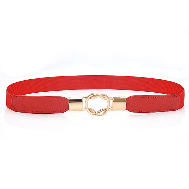 Korean Fashion All-match Women's Elastic Narrow Waist Seal Decorative Dress Thin Belt Red Black and White Small Belt Trendy