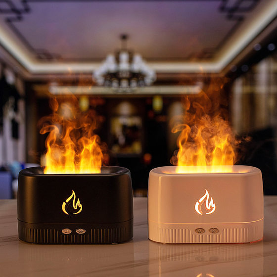 Cross-border new desktop simulation flame aroma diffuser usb diffuser home office colorful atmosphere light humidifier