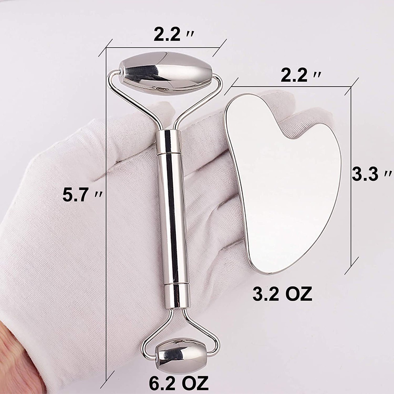 304 stainless steel heart-shaped scraping plate facial eye beauty metal scraping plate printable LOGO fascia knife
