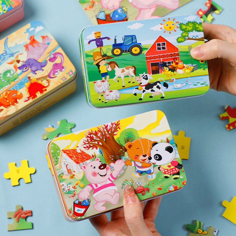 60 pieces wooden boys and girls wooden children's puzzle baby early education educational toys Kindergarten Gifts Wholesale building blocks