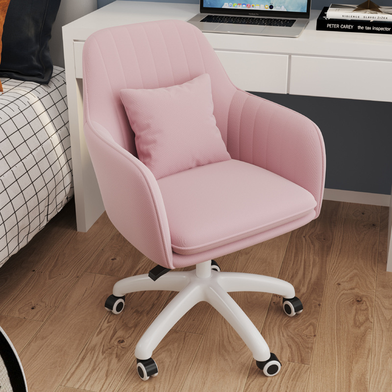 Internet Celebrity Computer Chair Home Comfortable Sedentary Stool Bedroom Backrest Girl's Desk Dormitory Pink E-sports Office