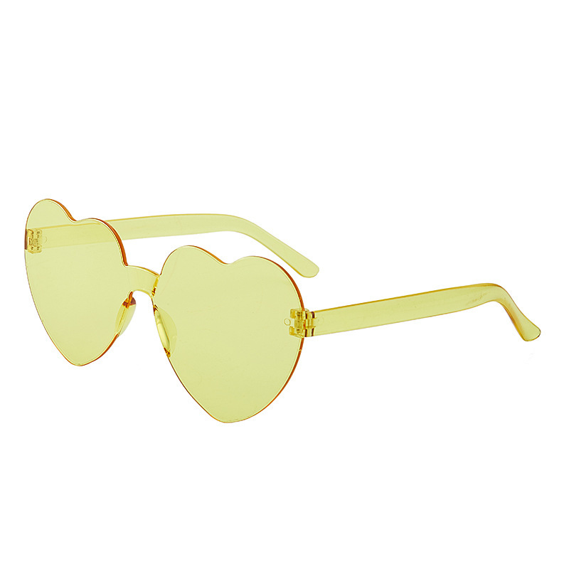 Heart Heart Sunglasses Heart Glasses Jelly-colored Rimless Heart-shaped Sunglasses