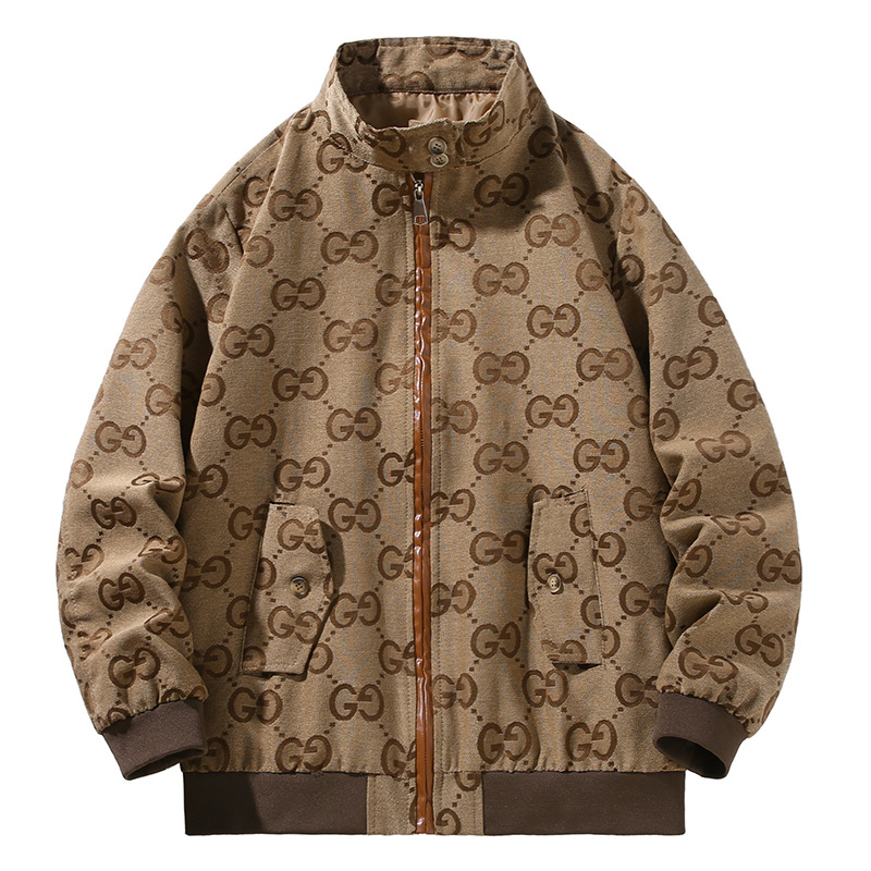 European Station New hooded jacket plaid coat men's fashion brand Korean slim fit 2023 autumn student raccoon men