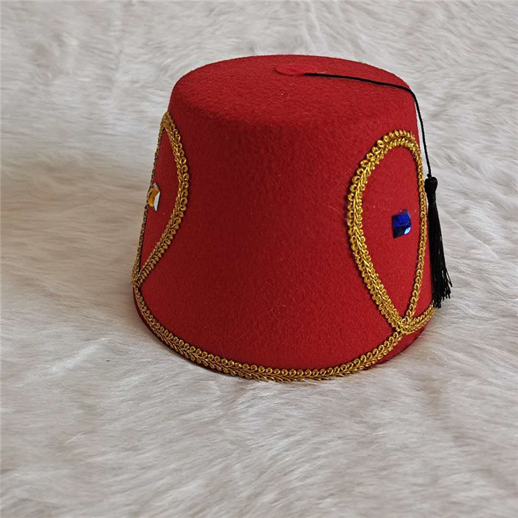 Factory spot wholesale Phnom Penh Diamond Turkey hat Moroccan hat tassel hat hanging tassel non-woven hat