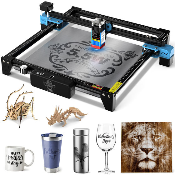 TWOTREES TTS-55PRO laser engraving machine 5.5W/40W cutting wood board engraving stainless steel acrylic