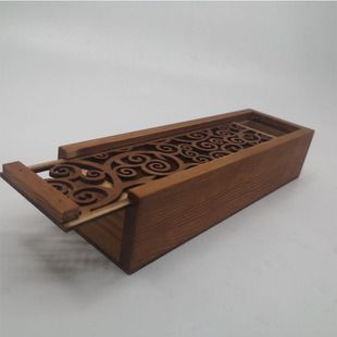 Amazon export hollow wooden box wooden box hollow gift box wooden box pull cover solid wood box