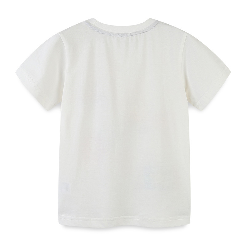 夏季新品中小童短袖T恤欧美风针织棉卡通圆领宝宝T恤衫一件代发