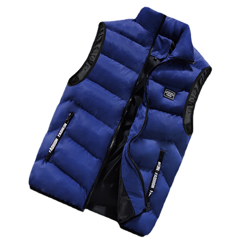 Autumn and Winter New Lightweight Down Cotton Winter Loose Vest Men's Youth Sleeveless Cotton Warm Waistcoat Vest