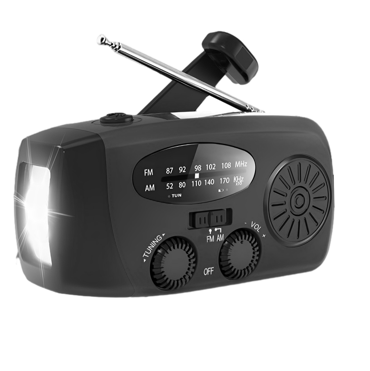 Amazon Explosions Multifunctional Emergency Radio flashlight hand-cranked solar usb charging AM/FM/WB band