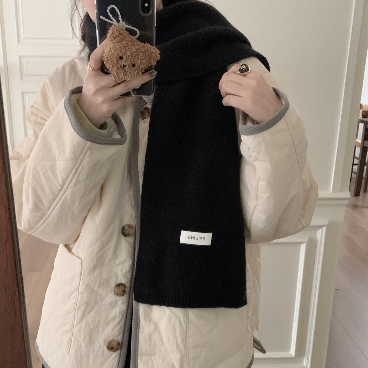 14 Color Winter Women's Scarf Solid Color Soft Waxy All-match Korean Couple Fashion Student Basic Knitted Warm Scarf