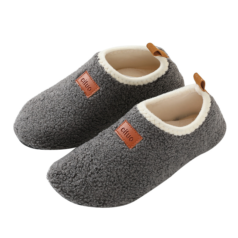 Autumn and winter men's and women's floor shoes velvet thickened adult women's socks home warm Men's cotton shoes non-slip adult early education socks