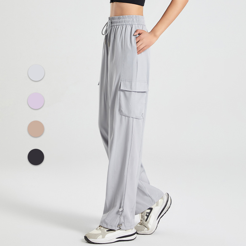 Fitness overalls for women 2023 new autumn high waist slimming draping wide leg autumn casual American quick-drying Sports