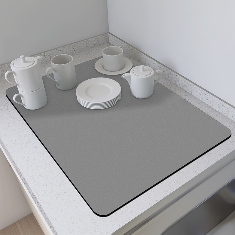Cross-border Nordic simple style home restaurant kitchen solid color soft diatom mud draining mat anti-scald insulation bar coaster