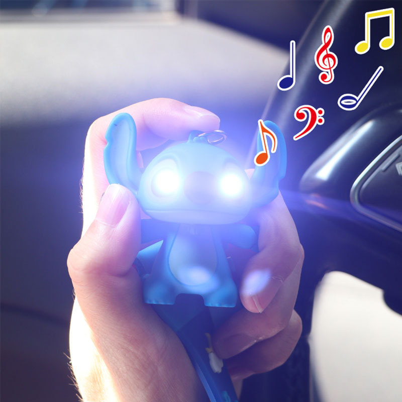 Stitch keychain sound ILOVEYOU luminous doll cartoon cute schoolbag couple ornaments manufacturer in stock