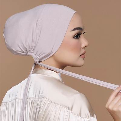 Cross-border AliExpress Modal mercerized cotton elastic lace-up base cap adjustable turban chemotherapy cap direct sales