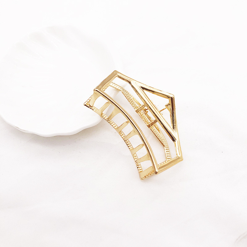 Metal Mesh Red Hairpin Hair Accessories Elegant Elegant Simple Hair Grab Back Head Clip Women's High Ponytail Clip Shark Clip_voghion.com