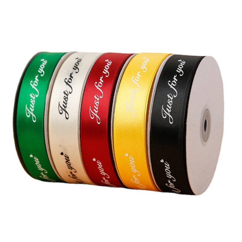 2.5cm English Ribbon Polyester Belt Baking Gift Bow Packaging Belt Gift Flower Packaging Ribbon Wholesale