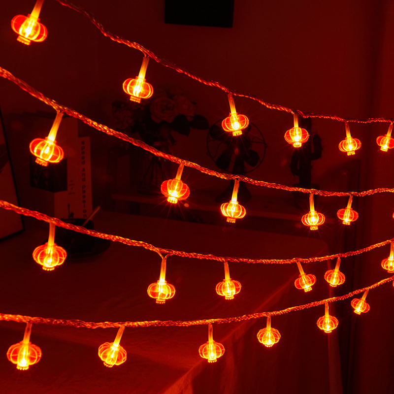 春节装饰彩灯闪灯新年喜庆红灯笼挂件灯串节日布置LED中国结灯串