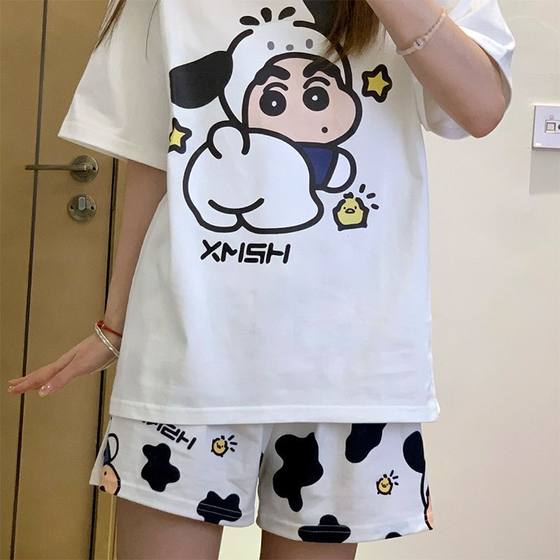 Japanese Casual Cartoon Cow Small New Simple Cute Pajama Pants Dormitory Wide Leg Shorts Soft and Comfortable Pajamas