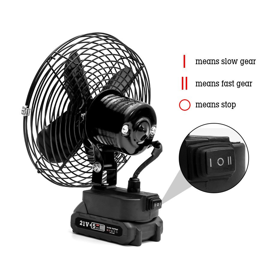 Camping Artifact Rechargeable Large Capacity Electric Fan Outdoor Lithium Electric Fan Portable Makita Interface