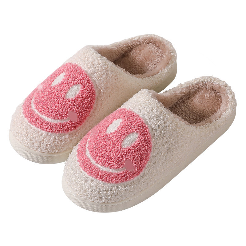 Winter Cute Cartoon Smiley Home Cotton Slippers Wholesale Household Mao Mao Slippers Women Couple Warm Slippers Indoor