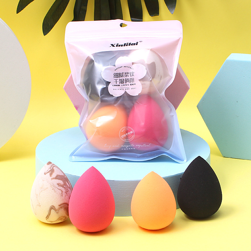4 Beauty makeup eggs do not eat powder super soft air cushion powder puff makeup Egg gourd powder puff water droplets powder puff wet and dry