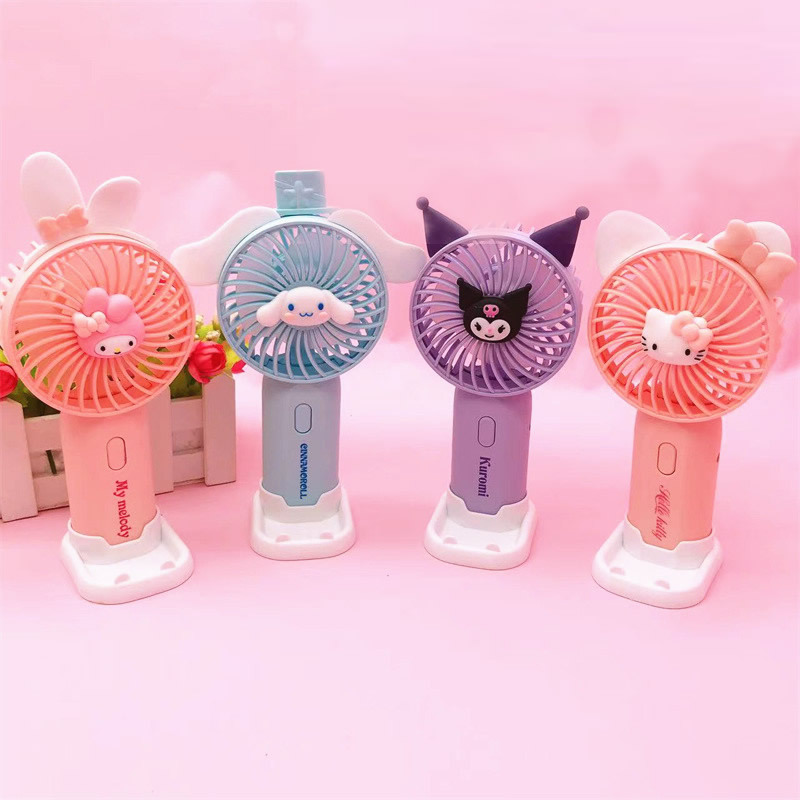 Cartoon usb charging fan cute kulomi big ear dog portable mini children student desktop handheld fan