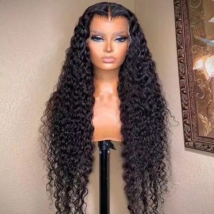 2022 front lace wig European and American wig women long curly wig small roll lace chemical fiber wig headgear spot