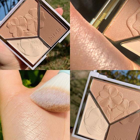 Three-color makeup plate high-gloss blush brightened matte nose shadow eye shadow novice makeup comprehensive plate makeup parity