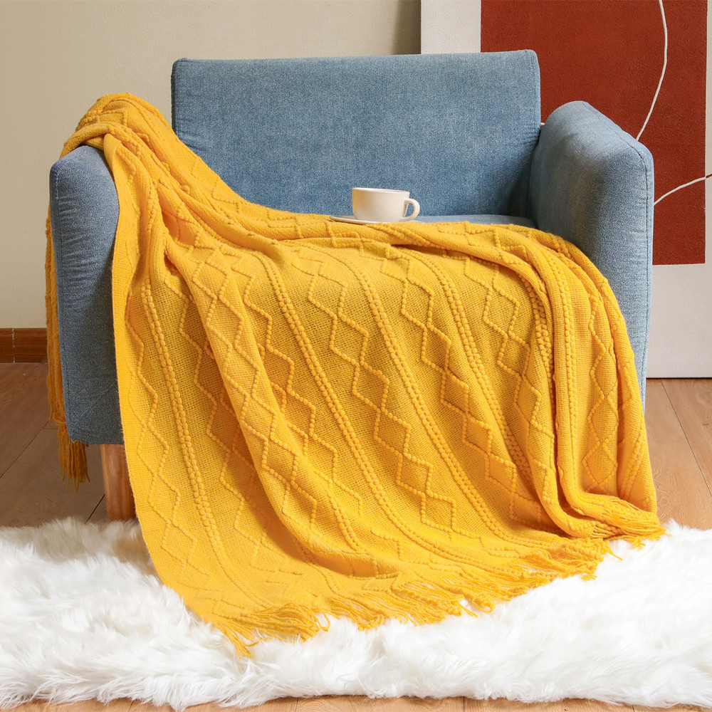 Knitted Blanket Sofa Blanket Nordic Blanket Office Summer Air-conditioning Blanket Bed End Blanket Nap Blanket Car Blanket