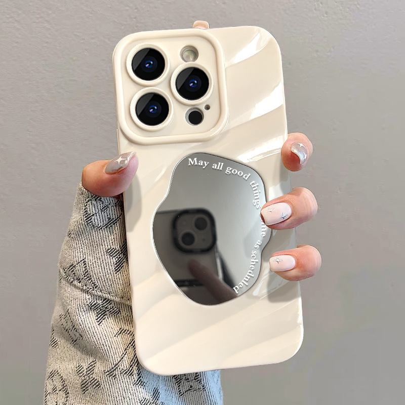 褶皺不規則鏡面iPhone14promax蘋果13pro手機殼11全包14pro/xr/xs