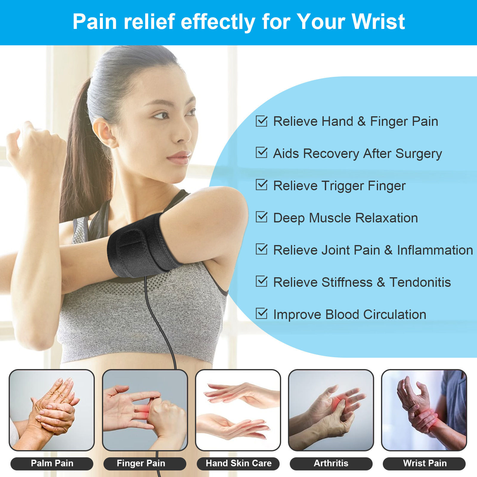 New red light physiotherapy wrist strap home soothing 48 double chip led wrist strap